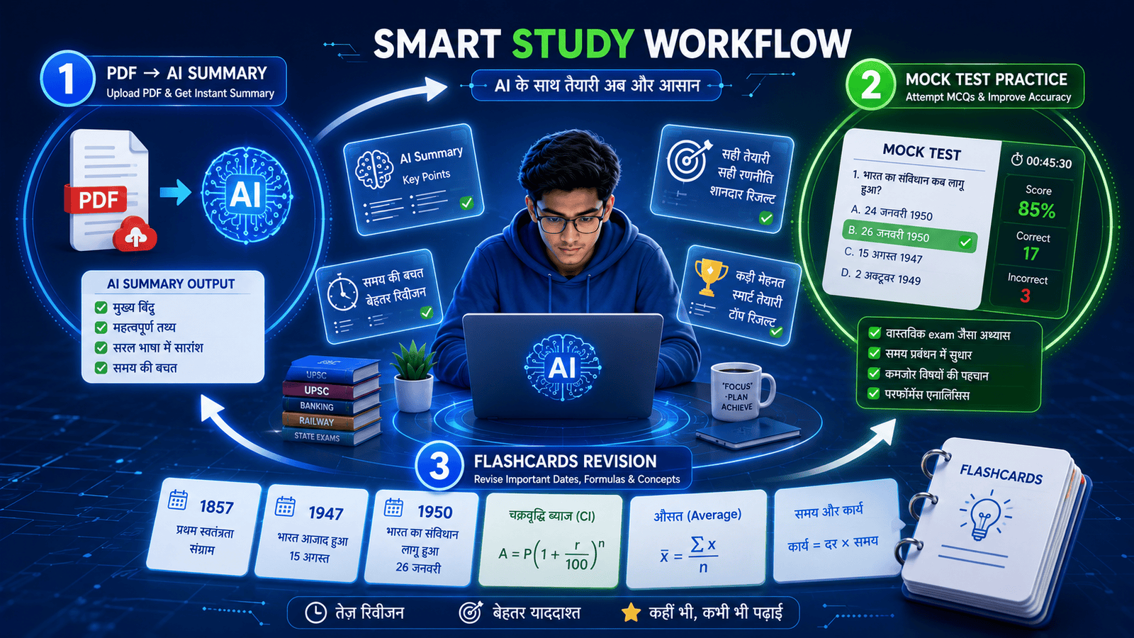 AI Tools for Exam Preparation Hindi - ChatGPT Mock Test Example